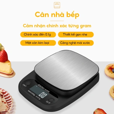 Cân điện tử mini cho nhà bếp - Độ chính xác cao 0.1-5Kg, 1g-5Kg, giá ưu đãi 106.000₫
