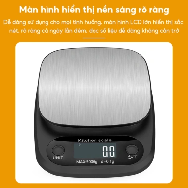 Cân điện tử mini cho nhà bếp - Độ chính xác cao 0.1-5Kg, 1g-5Kg, giá ưu đãi 106.000₫