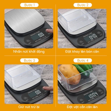 Cân điện tử mini cho nhà bếp - Độ chính xác cao 0.1-5Kg, 1g-5Kg, giá ưu đãi 106.000₫