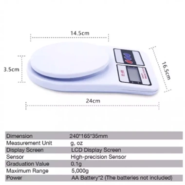 Cân điện tử mini SF-400 nhà bếp - Độ chính xác cao, thiết kế gọn nhẹ, chỉ 68.000 VND