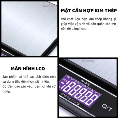 Cân Điện Tử Mini WH B36 0.1g Chính Xác, 6‑10kg, Sạc Điện, Bảo Hành 1 Năm – Giá Ưu Đãi