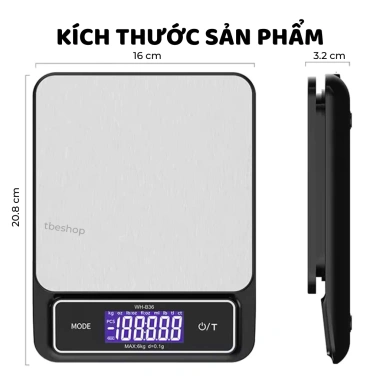 Cân Điện Tử Mini WH B36 0.1g Chính Xác, 6‑10kg, Sạc Điện, Bảo Hành 1 Năm – Giá Ưu Đãi