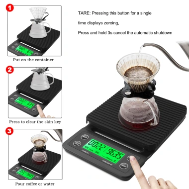 Cân điện tử nhà bếp 5kg độ chính xác 0.1g – Pha cà phê tay hẹn giờ, giá 233.200₫