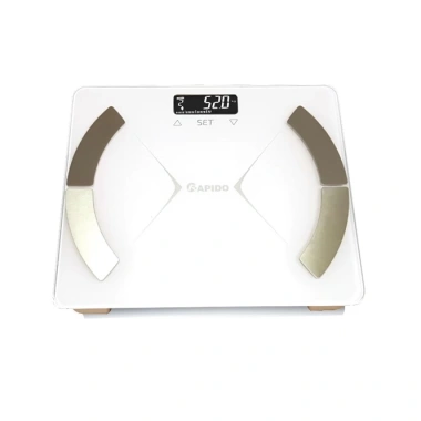 Cân điện tử RAPIDO đo 11 chỉ số, Bluetooth kết nối, hiển thị trên điện thoại, giá 350.000₫