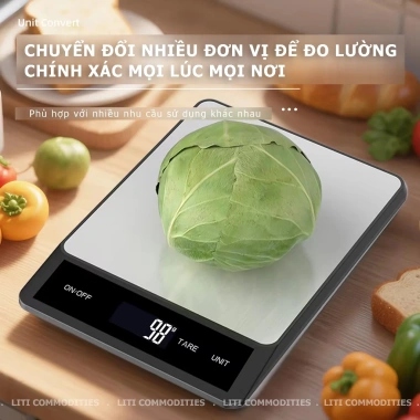 Cân điện tử sạc pin 15kg/1g LCD màn hình inox chống nước trừ bì - Giá chỉ 187.000 VND