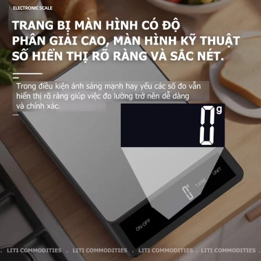 Cân điện tử sạc pin 15kg/1g LCD màn hình inox chống nước trừ bì - Giá chỉ 187.000 VND