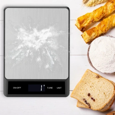 Cân điện tử sạc pin 15kg/1g LCD màn hình inox chống nước trừ bì - Giá chỉ 187.000 VND