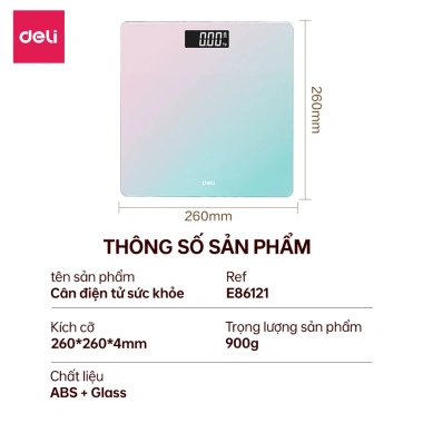 Cân Điện Tử Sức Khỏe DELI 180KG - Màn Hình LCD Chính Xác, Thiết Kế Đẹp Nhỏ Gọn, Giá Ưu Đãi 199.000₫ 8