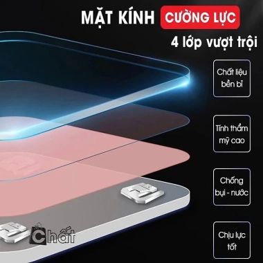 Cân điện tử sức khỏe mặt gương pin tiện lợi, theo dõi cân nặng & nhiệt độ phòng 100% chính xác - Giá 111.500₫ 6