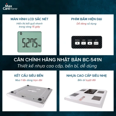 Cân điện tử Tanita BC-541N Made in Japan đo 9 chỉ số, siêu bền nhẹ, bảo hành 12 tháng - 3.169.000đ 5 Cân điện tử Tanita BC-541N Made in Japan đo 9 chỉ số, siêu bền nhẹ, bảo hành 12 tháng - 3.169.000đ 5