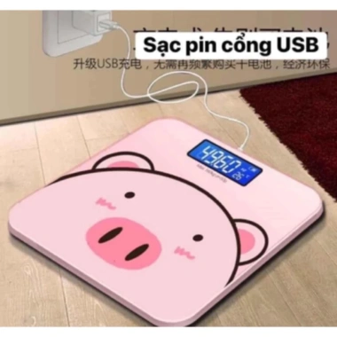 Cân điện tử theo dõi sức khỏe họa tiết heo hồng dễ thương – Tặng pin, tiện ích 24/7, chỉ 109k 5