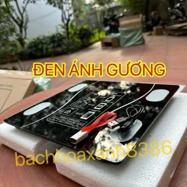 Cân Điện Tử Thông Minh 18 Chỉ Số Bluetooth Sạc USB Đen Tặng Thước Đo và Cáp Sạc Giá 88.000₫