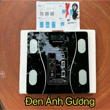 Cân Điện Tử Thông Minh 18 Chỉ Số Bluetooth Sạc USB Đen Tặng Thước Đo và Cáp Sạc Giá 88.000₫
