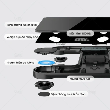 Cân Điện Tử Thông Minh Bluetooth - Đo Cân & Sức Khỏe, Tặng Pin, Giảm Giá Đặc Biệt 108.899₫