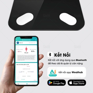 Cân Điện Tử Thông Minh Bluetooth - Đo Cân & Sức Khỏe, Tặng Pin, Giảm Giá Đặc Biệt 108.899₫