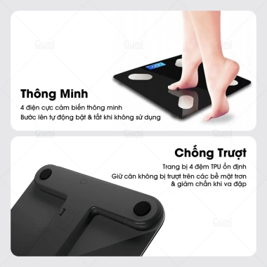 Cân Điện Tử Thông Minh Bluetooth - Đo Cân & Sức Khỏe, Tặng Pin, Giảm Giá Đặc Biệt 108.899₫
