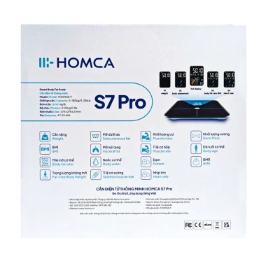 Cân điện tử thông minh HOMCA S7 Pro đo 15 chỉ số, Bluetooth, giá 355.000₫
