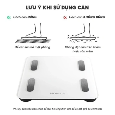 Cân điện tử thông minh HOMCA S7 và S7 Pro Bluetooth đo 15 chỉ số cơ thể - Giá 355.000 VND 6 Cân điện tử thông minh HOMCA S7 và S7 Pro Bluetooth đo 15 chỉ số cơ thể - Giá 355.000 VND 6