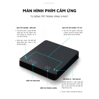 Cân điện tử tiểu ly 3kg 0.1g màn hình cảm ứng LED - Đánh chuẩn cà phê, giá 173k 2