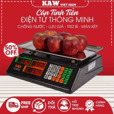 Cân Điện Tử Tính Tiền KAW Bản Nâng Cấp 2 Mặt Hiển Thị Chống Nước Chống Rung
