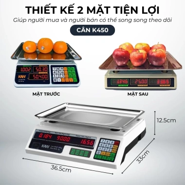 Cân Điện Tử Tính Tiền KAW Bản Nâng Cấp 2 Mặt Hiển Thị Chống Nước Chống Rung 5