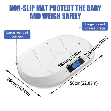 Cân điện tử trẻ em SOLARBURST trắng sáng tạo - cân kỹ thuật số sơ sinh, khay nhựa chống văng, giá 480.150₫