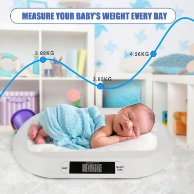Cân điện tử trẻ em SOLARBURST trắng sáng tạo - cân kỹ thuật số sơ sinh, khay nhựa chống văng, giá 480.150₫