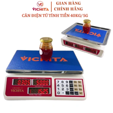 Cân điện tử VICHITA V368 hiển thị trước-sau, tính tiền tự động - Bán hàng tiện lợi 550k
