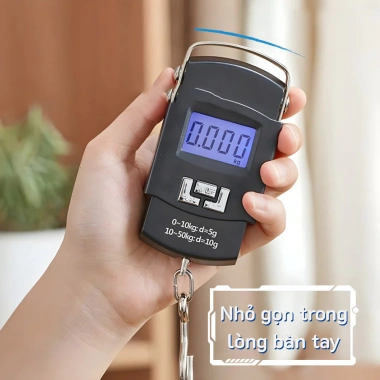 Cân điện tử xách tay mini, móc treo di động, hiển thị chính xác, chống thấm nước - 48.000₫