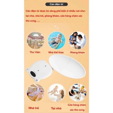 Cân Em Bé Điện Tử 120kg ABS - Đo Chính Xác Từng Gam, Sơ Sinh, Trẻ Em & Thú Cưng 5