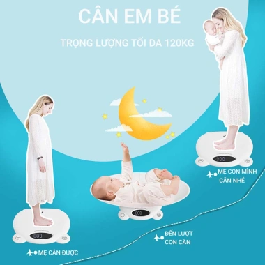 Cân Em Bé Điện Tử 120kg ABS - Đo Chính Xác Từng Gam, Sơ Sinh, Trẻ Em & Thú Cưng 10