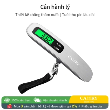 Cân hành lý điện tử CAMRY EL910H 50KG độ chính xác ±1g, cao, đèn nền LCD, chức năng Tare du lịch & vận chuyển - Giá 279.000₫