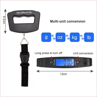 Cân hành lý điện tử cân treo mini 50kg pin AAA, LCD - Giá chỉ 95.000đ