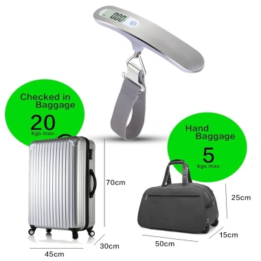 Cân hành lý điện tử LCD 110lb/50kg - Cân số di động, treo, đo nhanh, chỉ 187.000₫