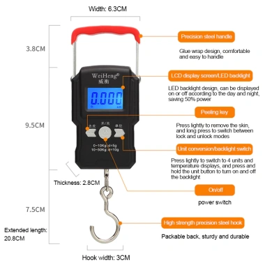 Cân Hành Lý Điện Tử Mini 50kg 5g - Móc Treo Tiện Dụng, Giá Ưu Đãi 168.849 VND 3