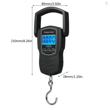 Cân hành lý kỹ thuật số 50Kg 110Lb - Thước đo 1,5m, 4 chiếc, chuyển đổi Kg/Lb/Jin/Oz, có móc - Giá ưu đãi 200.308 VND