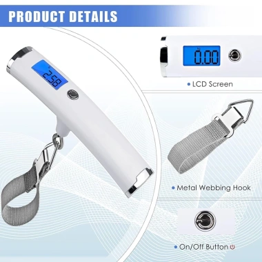 Cân hành lý kỹ thuật số KIPRUN 110lbs/50kg - Độ chính xác cao, LCD đèn nền, giảm 20%