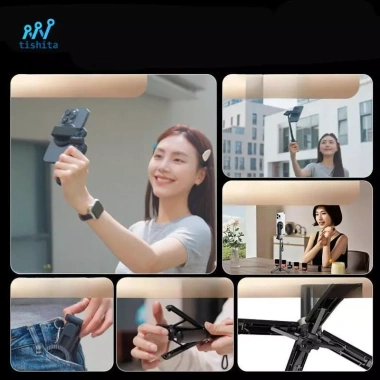 Cần Selfie Du Lịch Chân Máy Đa Năng Điều Chỉnh Góc, Kèm Túi Sạc & Giá Đỡ Điện Thoại Vlog