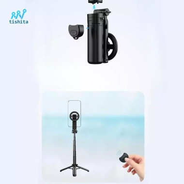 Cần Selfie Du Lịch Chân Máy Đa Năng Điều Chỉnh Góc, Kèm Túi Sạc & Giá Đỡ Điện Thoại Vlog