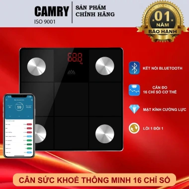 Cân sức khỏe điện tử Camry cao cấp thế hệ mới - Tặng pin, bảo hành chính hãng, 175.000₫