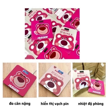 Cân sức khỏe điện tử gấu dâu hồng – Siêu dễ thương, bền bỉ, độ chính xác cao, chỉ 89.000₫ 3