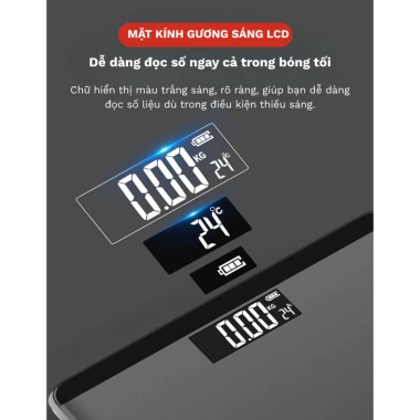 Cân sức khỏe điện tử gia đình 180kg, mặt kính cường lực, đo nhanh - KIMAX 180.000₫ 5