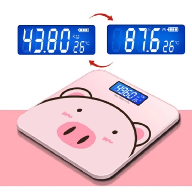 Cân sức khỏe điện tử hình heo pin xịn LCD hiển thị chuẩn cân nặng và nhiệt độ phòng - Giá 77.000 3