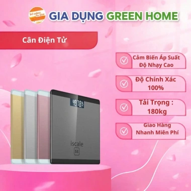 Cân sức khỏe điện tử iScale SE 150kg LCD, kính cường lực, gọn nhẹ, chỉ 85.000 VND