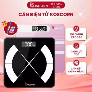Cân sức khỏe điện tử KOSCORN KC802 kính cường lực, chịu tải 180kg, pin bền, giảm giá tới 129.000₫