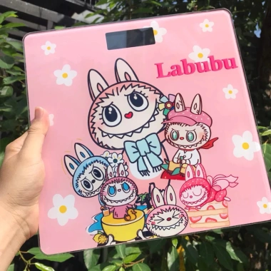 Cân sức khỏe điện tử Labubu mặt kính cường lực – Đo cân, nhịp tim cho gia đình