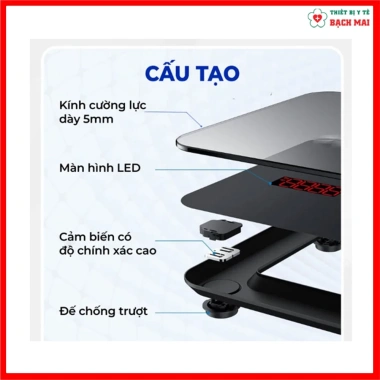 Cân Sức Khỏe Điện Tử OROMI EB5.681 150kg Màn LED Giá giảm 249k Siêu Rẻ 4