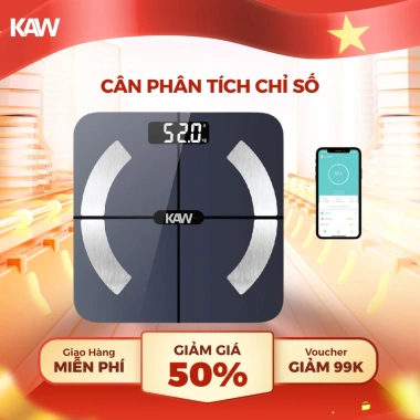 Cân sức khỏe KAW Bluetooth đo cân nặng, chất béo - Độ chính xác cao, giá 215.129₫