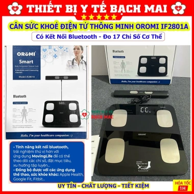 Cân sức khỏe thông minh OROMI IF2.801A đo 17 chỉ số, kết nối app, tặng pin - giá ưu đãi 644k 7 Cân sức khỏe thông minh OROMI IF2.801A đo 17 chỉ số, kết nối app, tặng pin - giá ưu đãi 644k 7