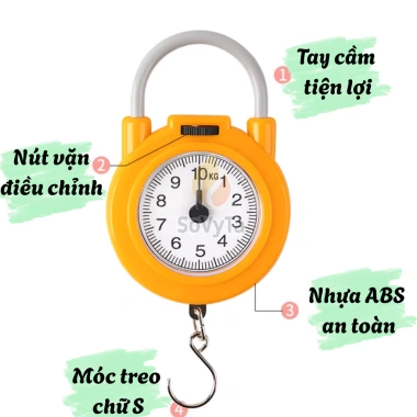 Cân tay dạng móc S mini - Cân cơ học mini treo tiện lợi, cân hành lý du lịch, giá chỉ 54.000₫